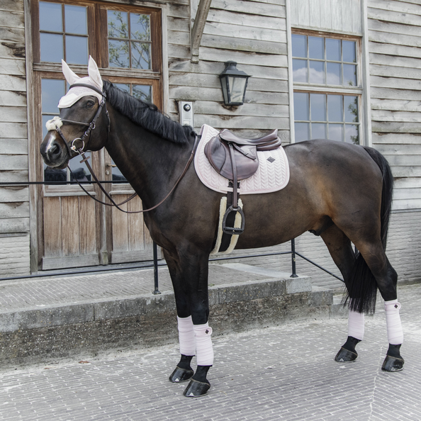 Velvet PEARLS Jumping Saddle Pad | Soft Rose
