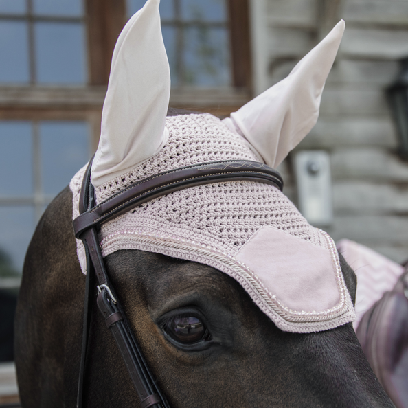 Velvet PEARLS Wellington Fly Veil | Soft Rose