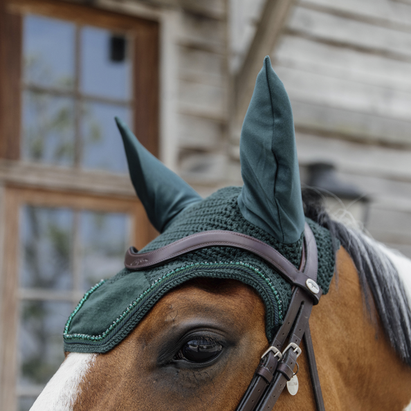 Velvet PEARLS Wellington Fly Veil | Pine Green