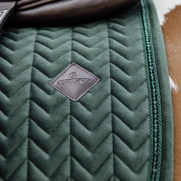Velvet PEARLS Jumping Saddle Pad | Pine Green