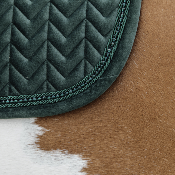 Velvet PEARLS Jumping Saddle Pad | Pine Green