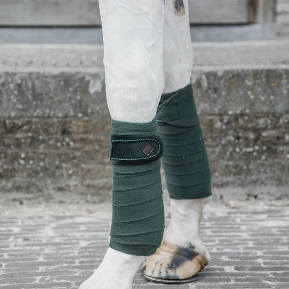 Velvet PEARLS Polar Fleece Bandages | Pine Green