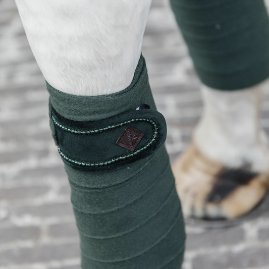 Velvet PEARLS Polar Fleece Bandages | Pine Green