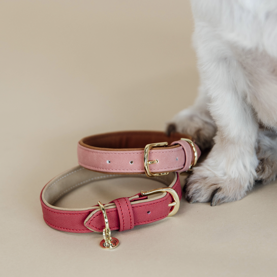 Dog collar soft vegan leather | Red