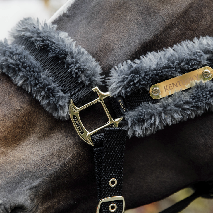 Nylon Sheepskin Halter | Grey