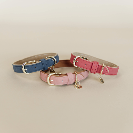 Collier pour chien en cuir vegan souple | Bleu