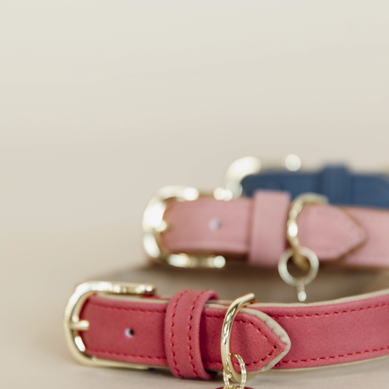 Dog collar soft vegan leather | Red