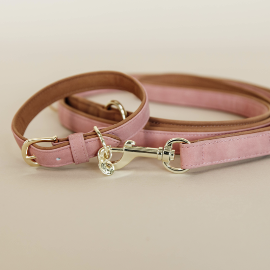 Dog collar soft vegan leather | Peach