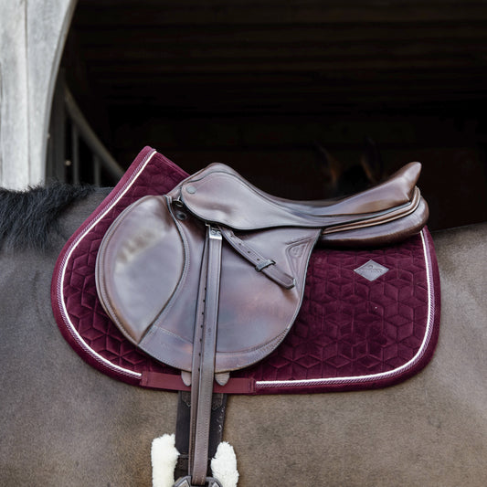Velvet Jumping Saddle Pad | Bordeaux