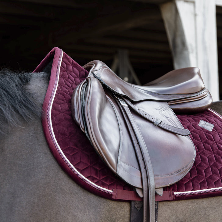 Velvet Jumping Saddle Pad | Bordeaux
