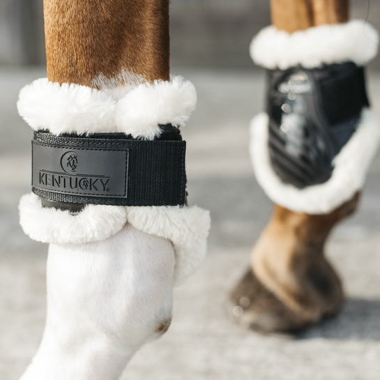 Vegan Sheepskin Young Horse Fetlock Boots | Black