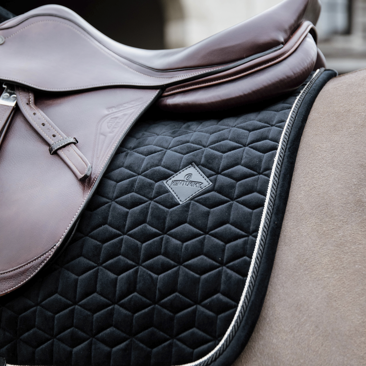 Basic Velvet Jumping Saddle Pad | Black