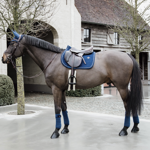 Basic Velvet Jumping Saddle Pad | Navy
