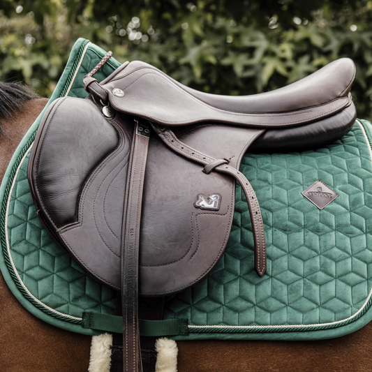 Velvet Jumping Saddle Pad | Dark Green