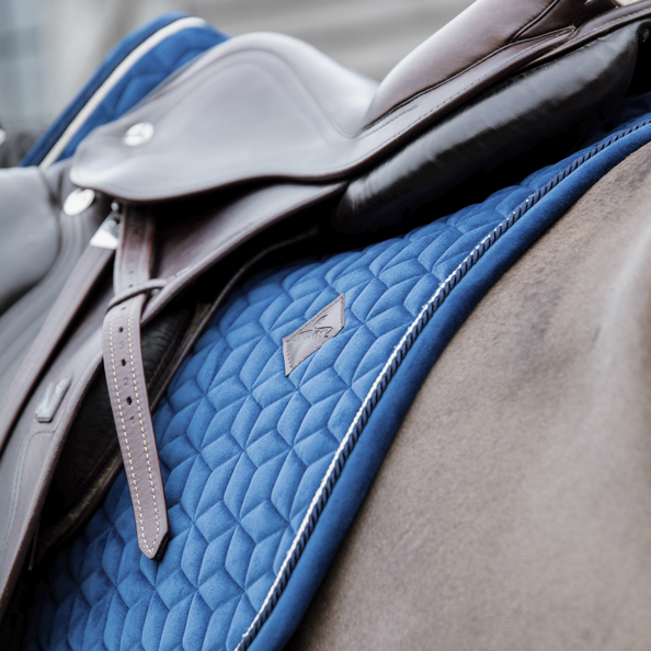 Basic Velvet Jumping Saddle Pad | Navy