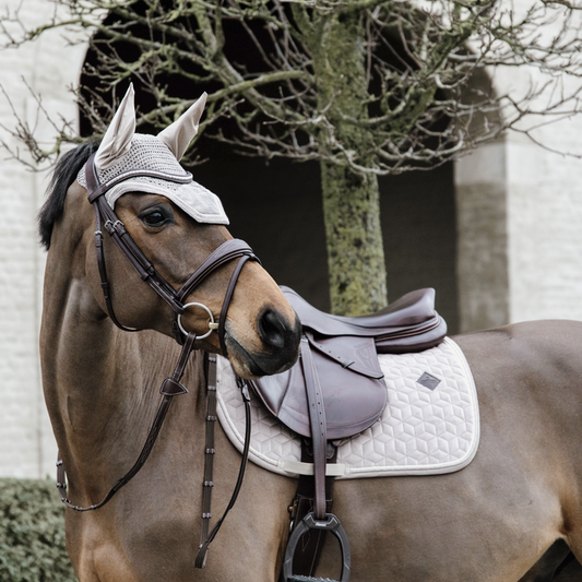 Basic Velvet Jumping Saddle Pad | Beige