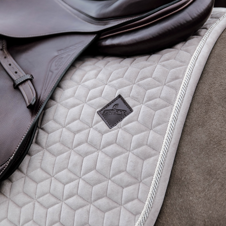 Basic Velvet Jumping Saddle Pad | Beige