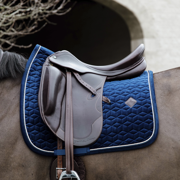 Basic Velvet Dressage Saddle Pad | Navy