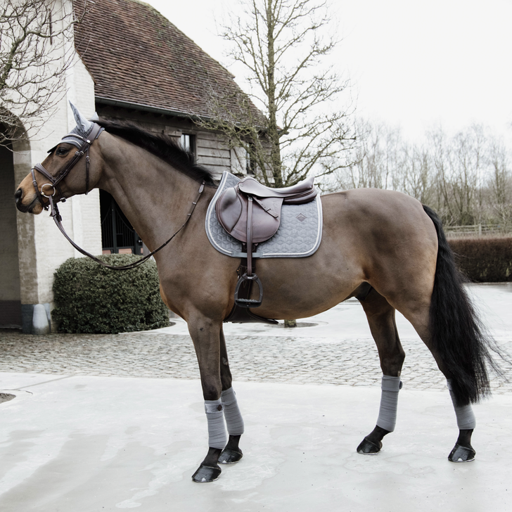 Basic Velvet Jumping Saddle Pad | Grey