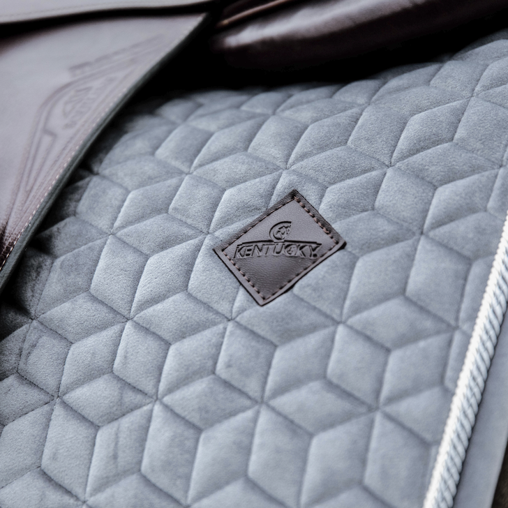 Basic Velvet Jumping Saddle Pad | Grey