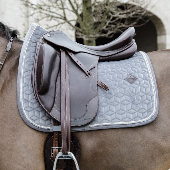 Basic Velvet Dressage Saddle Pad | Grey