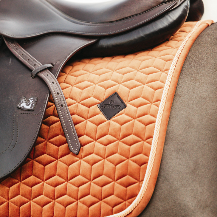 Velvet Jumping Saddle Pad | Orange