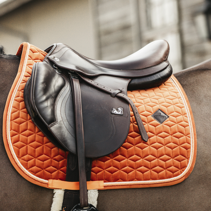 Velvet Jumping Saddle Pad | Orange