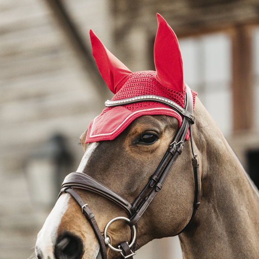 Wellington Velvet Fly Veil | Red