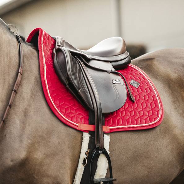 Velvet Jumping Saddle Pad | Red