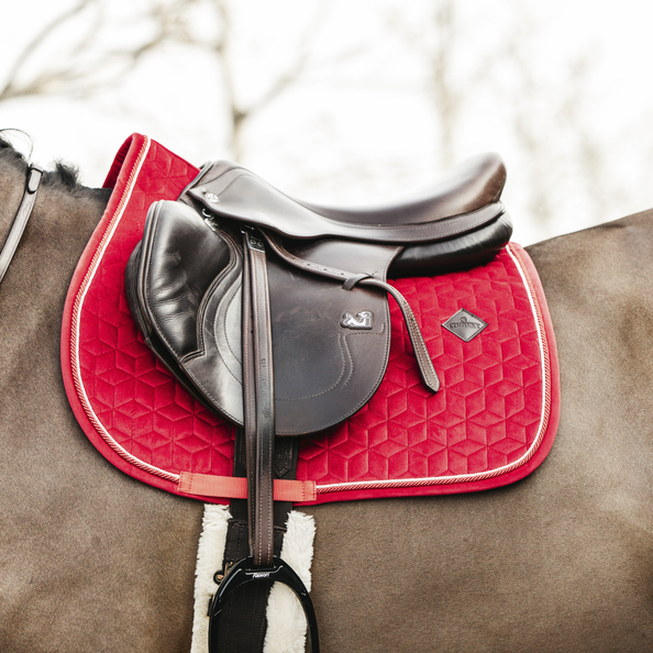 Velvet Jumping Saddle Pad | Red