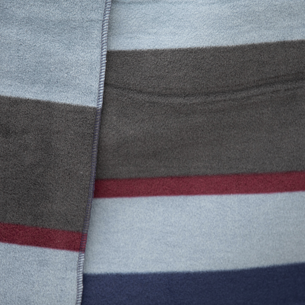 Heavy Fleece Rug Square Stripes | Navy + Grey