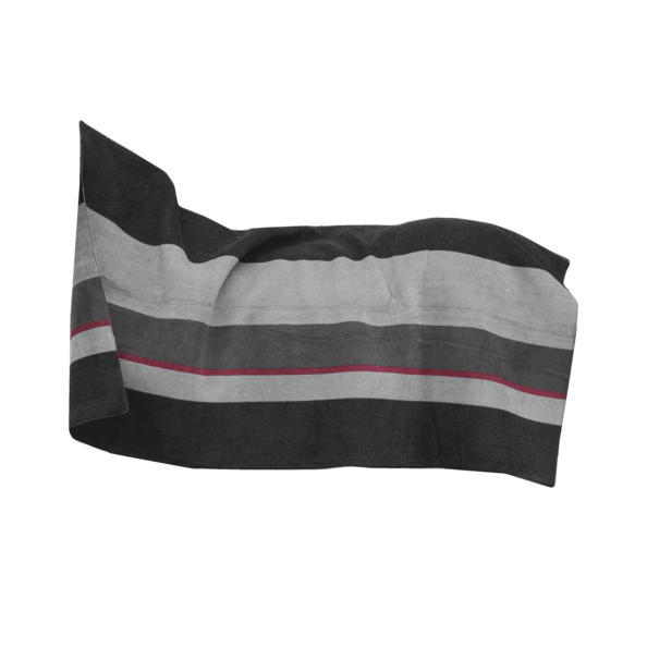 Heavy Fleece Rug Square Stripes | Black + Grey