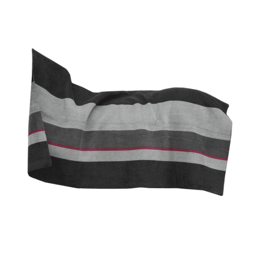 Heavy Fleece Rug Square Stripes | Black + Grey