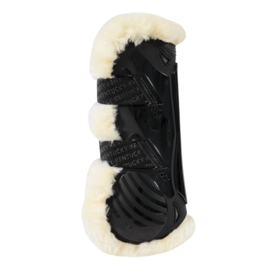 Vegan Sheepskin Tendon Boots Bamboo Elastic | Black