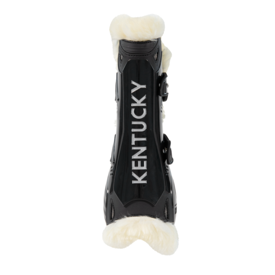 Vegan Sheepskin Tendon Boots Bamboo Elastic | Black