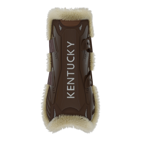 Vegan Sheepskin Tendon Boots Bamboo Elastic | Brown