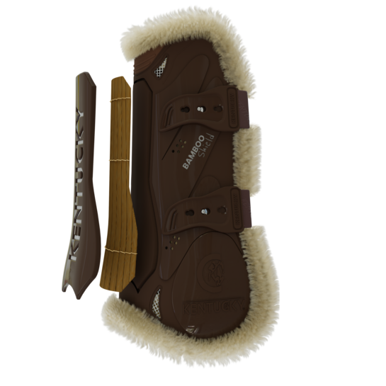 Vegan Sheepskin Tendon Boots Bamboo Elastic | Brown