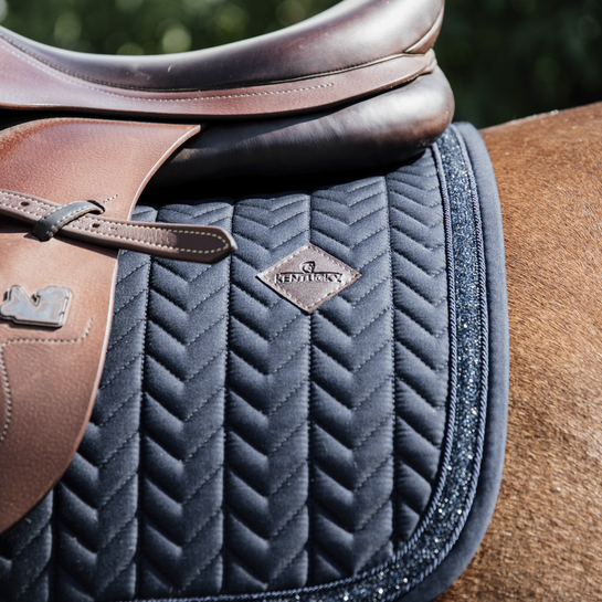 Glitter Stone Jumping Saddle Pad | Navy