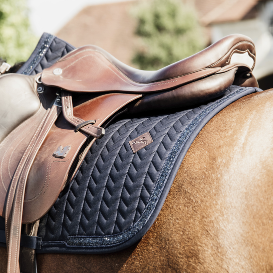 Glitter Stone Jumping Saddle Pad | Navy
