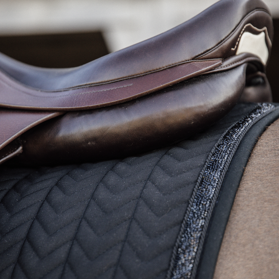 Glitter Stone Jumping Saddle Pad | Black