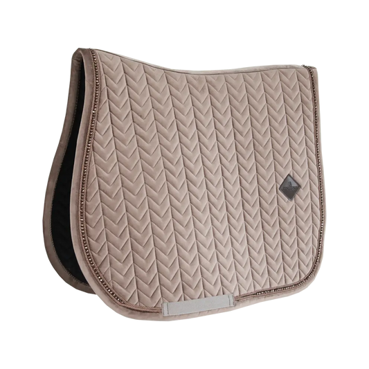 Velvet PEARLS Jumping Saddle Pad | Beige