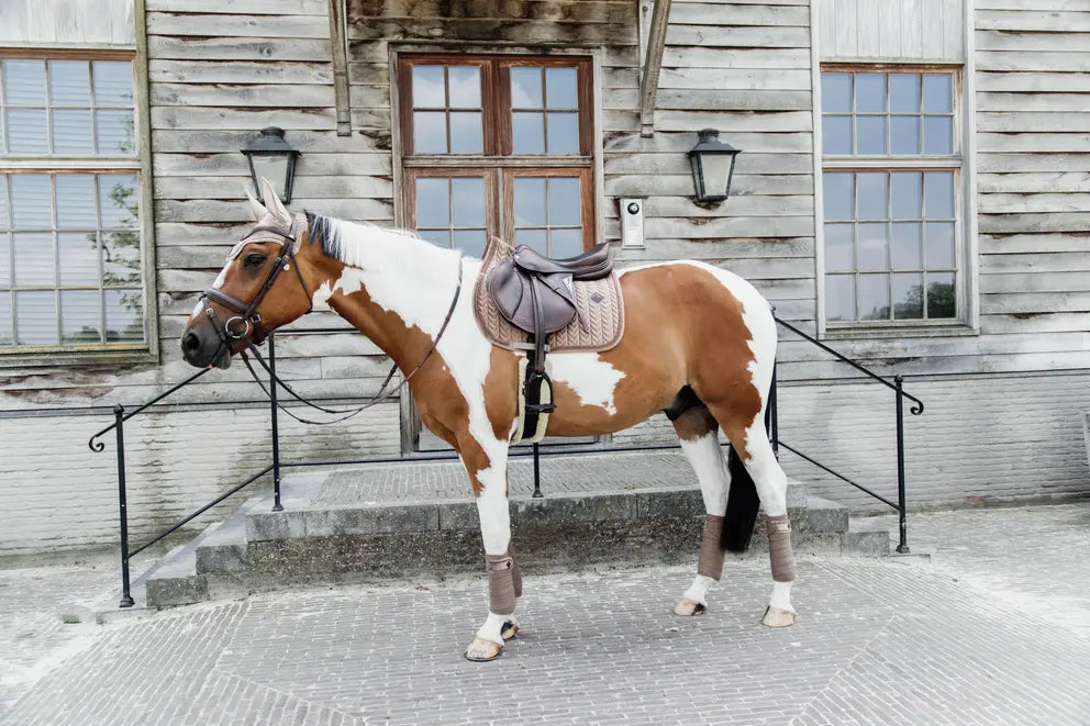Velvet PEARLS Jumping Saddle Pad | Beige