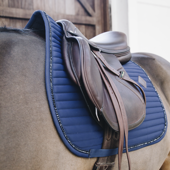 Pearls Jumping Saddle Pad | Navy