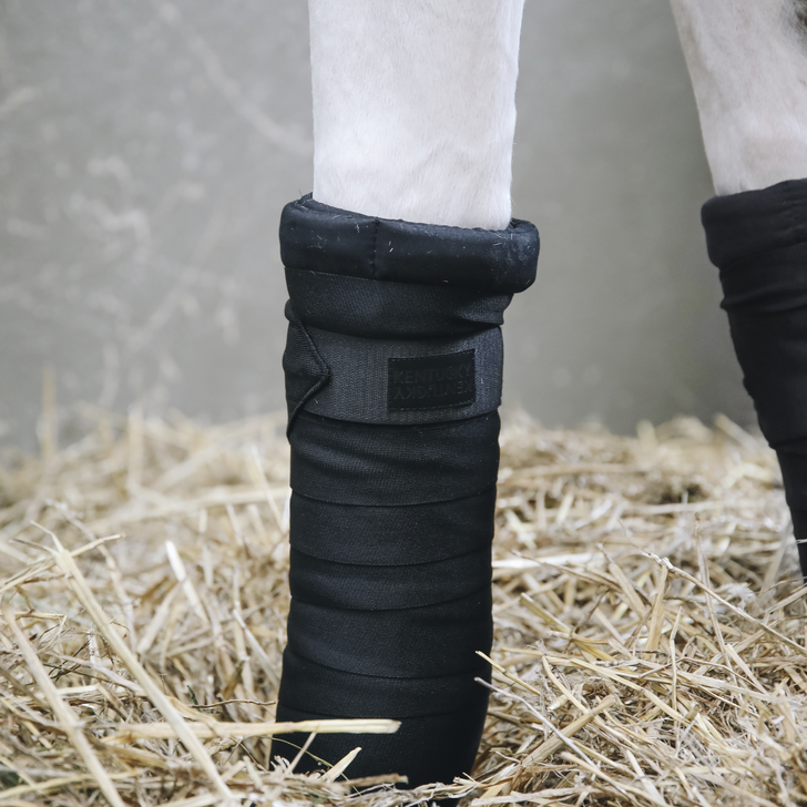 Bandages d'écurie Repellent - Lot de 4 | Noir