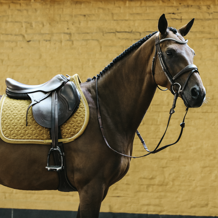 Velvet Jumping Saddle Pad | Mustard
