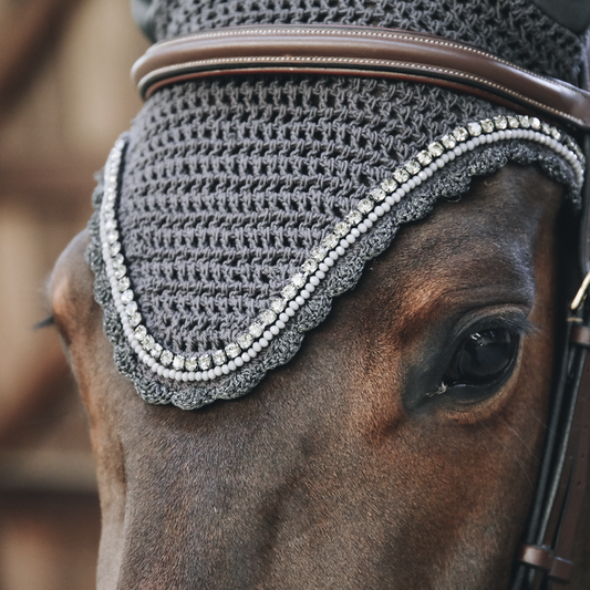 Long Fly Veil Stone & Pearl | Grey