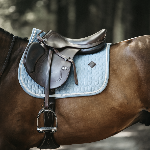 Velvet Jumping Saddle Pad | Light Blue