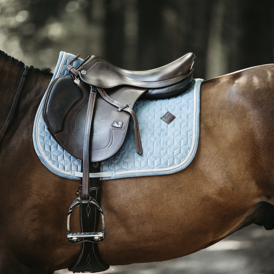 Velvet Jumping Saddle Pad | Light Blue