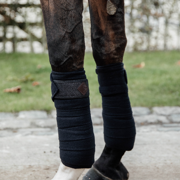 Glitter Polar Fleece Bandages | Black