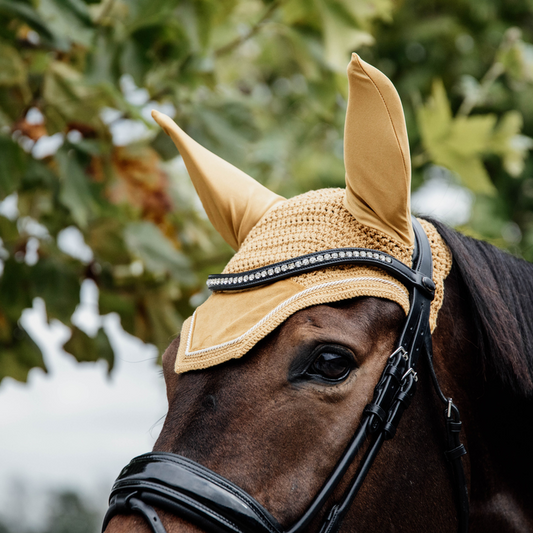 Wellington Velvet Fly Veil | Mustard